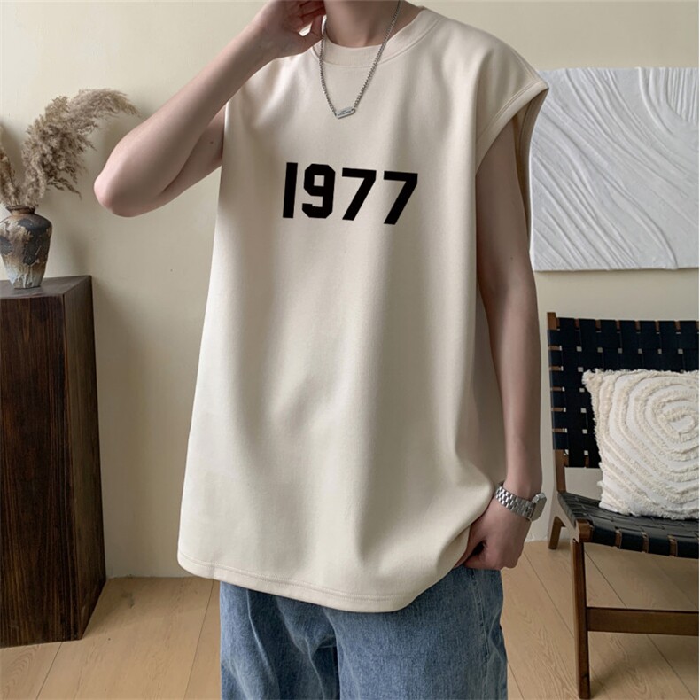 2025新款重磅高品质纯棉无袖坎肩背心 1977印花BX601-特P18图片