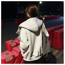 网图重磅380克全棉宽松设计感拉链套头连帽卫衣外套AH912-P58，女装短外套，四季星座610B
