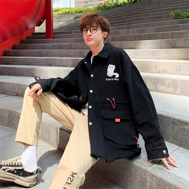 男士外套新款港风外套洗水棉夹克秋冬款百搭大码外穿衣服,男装夹克,星座1404-3