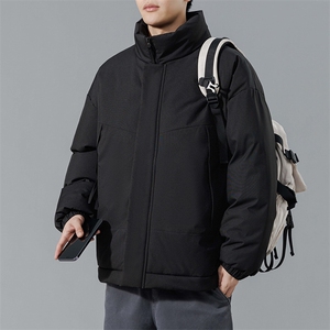 现货美式高街休闲夹克冬季立领纯色三防户外工装加厚棉服外套图片
