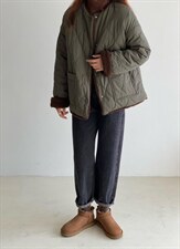 两面可穿羽绒服，女装棉衣/棉服，土布鱼