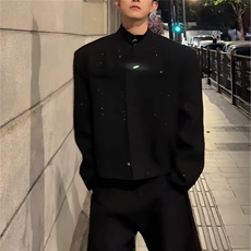 风春男立领西服满天星单排扣中山装外套加大码S-5XLJK0260P60，男装西服，星座1013-1