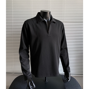 美式潮流秋季新品拉链polo衫T恤长袖男宽松情侣卫衣男TX221-P30图片