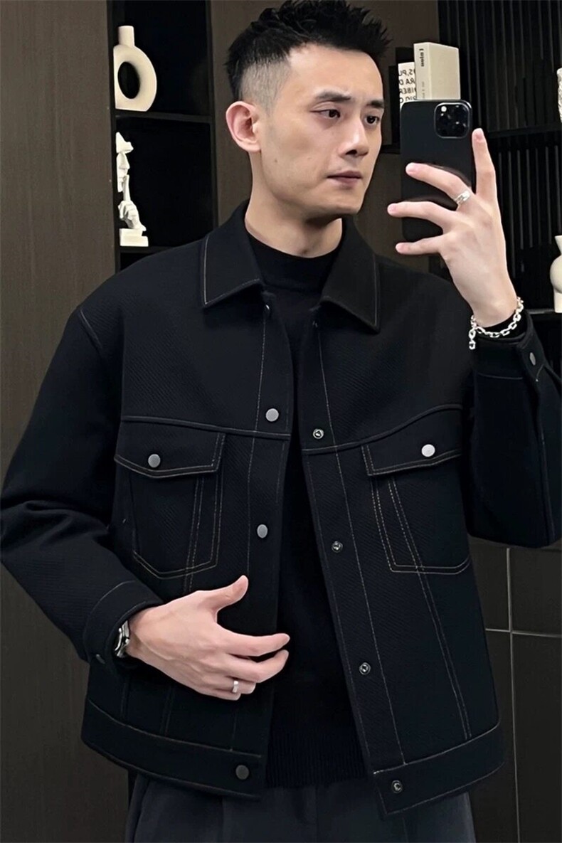 抖音网图现货春季男明线工装斜纹夹克外套JK31P108控148,男装夹克,电商B276A