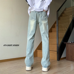 B221 美式ins高街小众百搭纯色微喇牛仔裤 LK22087-P55 控78图片