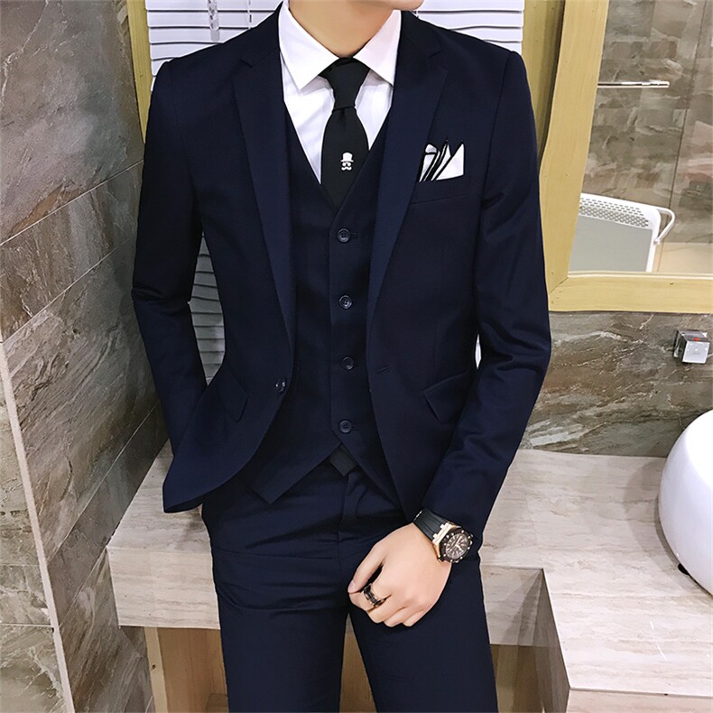 一粒扣纯色男装西服套装商务职业1012-W6504-P180图片