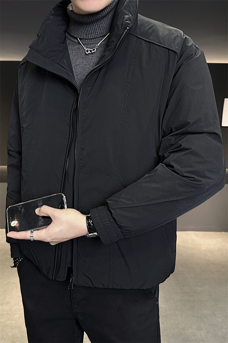 M-3XL9830-P195288标50绒纯色短款立领简单羽绒服男,男装羽绒服,电商B321-1