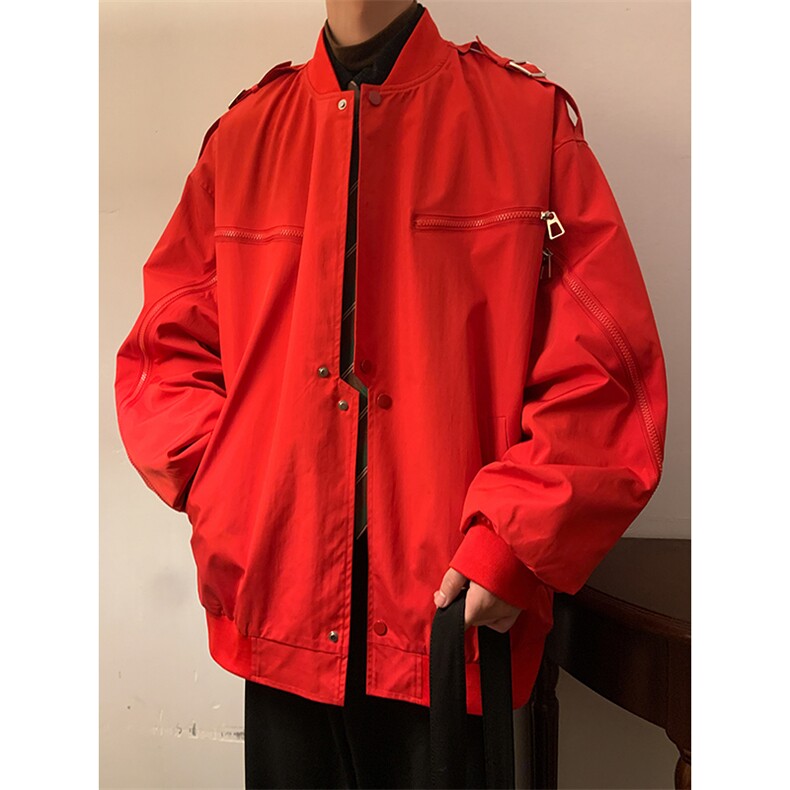 JK8115/P75春季港风棒球服防水外套男女美式潮牌宽松飞行员夹克，男装夹克，电商A141