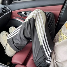 秋男休闲裤塔丝隆三条杠条纹拼色抽绳冲锋长裤h0970P40，男装休闲裤，星座1013-1