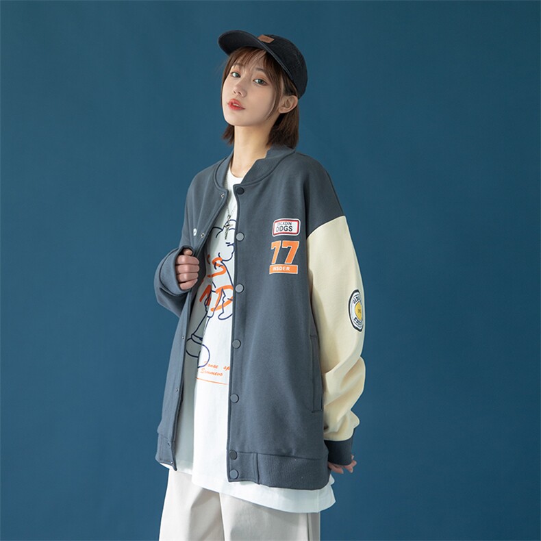2023春季新款港风蓝底中性风宽松休闲开衫卫衣045-P50，男装卫衣，星座914-3