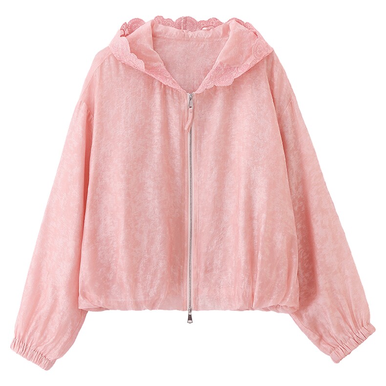 夏日焕新~轻薄天丝空调衫外套绣花薄款刺绣宽松防晒服连帽短外套,女装短外套,衣之秀