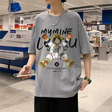 ！春夏新款纯棉宽松短袖T恤男士情侣体恤衫男DX23-P20，男装T恤，电商B367