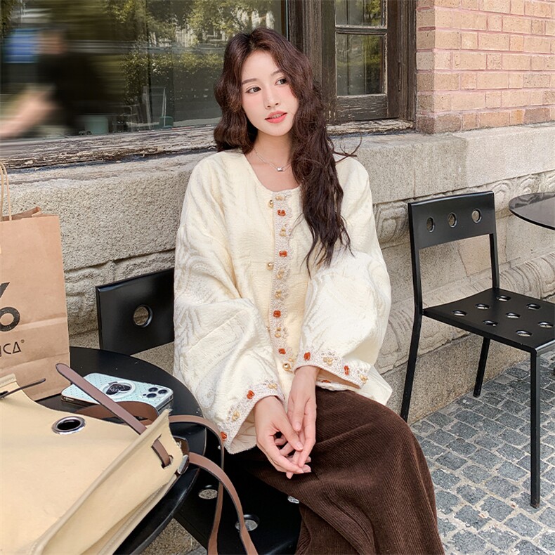 新中式数据好现货重工钉珠阔版外套2C277-5833-P190-K288,女装短外套,2C277
