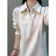 加绒华夫格polo衫卫衣男女翻领正肩长袖t恤内搭打底衫W3367，男装T恤，星座1116A（原606A-3）