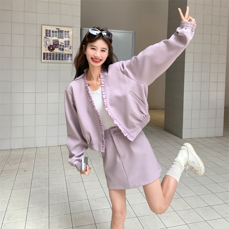 2026秋季好看的款休闲套装粉紫色气质两件套P175K268,女装套装/套裙,2D146