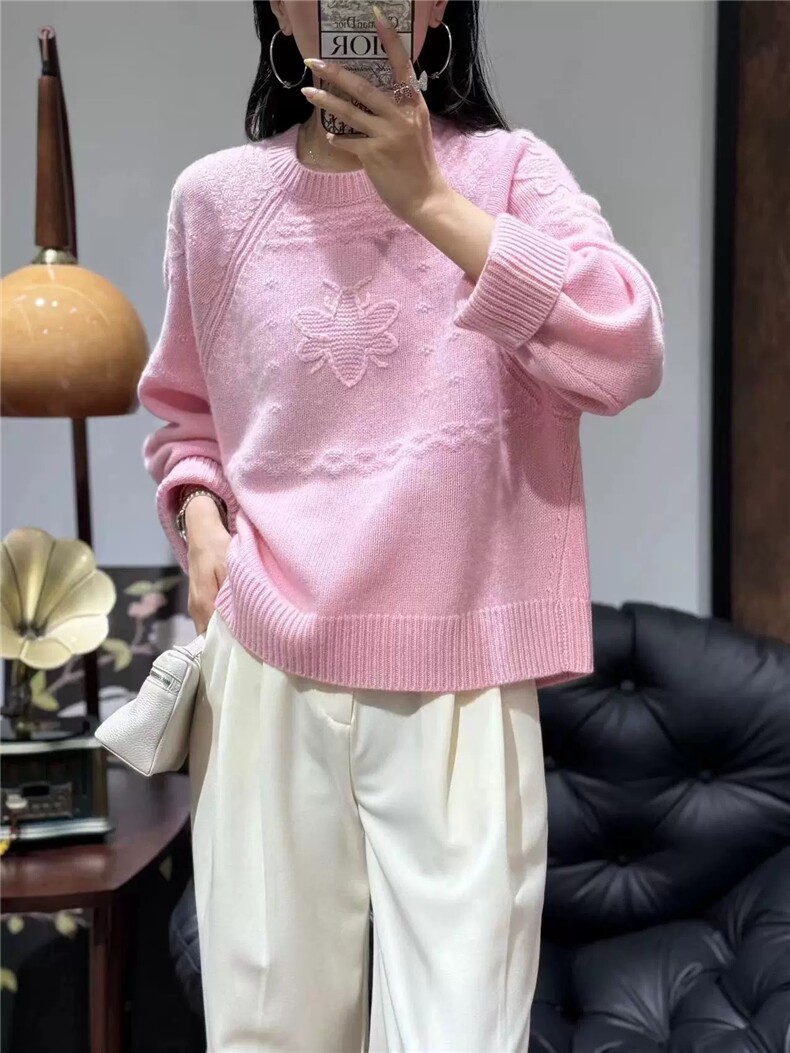 羊绒衫女秋冬新款圆领宽松毛衣百搭时尚针织打底衫,女装羊绒衫,大千羊绒