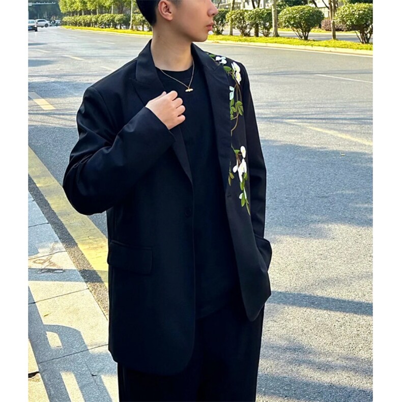 男士韩版修身西服男夏季帅气个性小西装夜场男装休闲西装薄款外套,男装西服,星座601-1