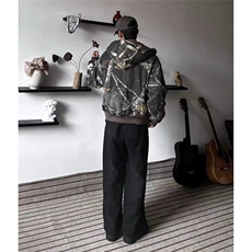 美式连帽牛仔棉服男女迷彩复古加绒加厚夹克外套潮AJ64-P168，男装夹克，星座208-5