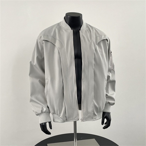 HY020-P65 飞行员夹克春季潮牌小众设计感工装外套高街痞帅棒球服图片