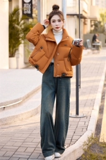 短款羽绒服女2024冬新款小个子独特超好看减龄漂亮洋气黄色面包服，女装羽绒服，奕可儿