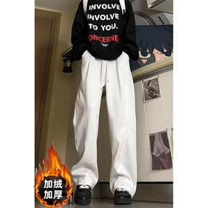 24秋冬重磅中性风男女卫裤运动裤休闲裤弯刀裤k3217J-48常规38图片
