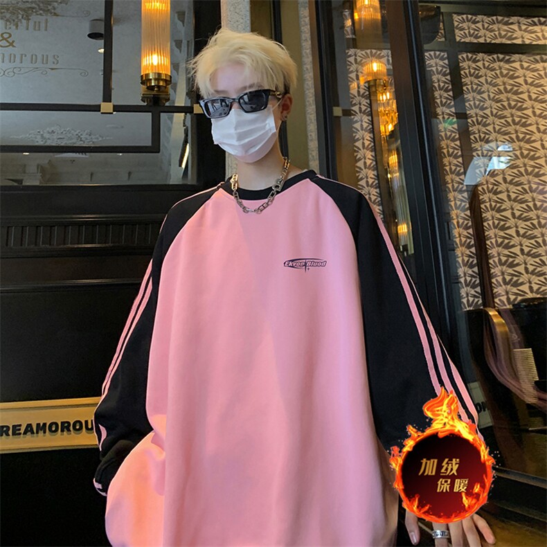 抖音得物供货提供视频秋冬重磅美式宽松织带圆领卫衣0763,男装卫衣,电商A486