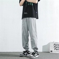 春夏运动休闲裤男直筒垂感ins潮牌港风华夫格九分裤K2976P30，男装休闲裤，星座1116-2