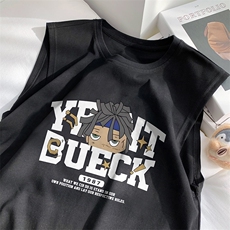 量大优供视频得物直播品质220克夏季纯棉背心无袖T恤WB90，男装T恤，电商A486