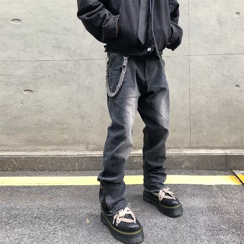 美式复古高街黄泥染重磅水洗蓝色牛仔裤AT88-P63,男装牛仔裤,星座1109-3