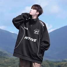 早秋新款拼接立领机车服卫衣WY7007-P75控98，男装卫衣，电商A072