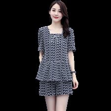 2021夏装新款时尚百搭刺绣短裤套装套裤，女装套装/套裙，尚洛菲