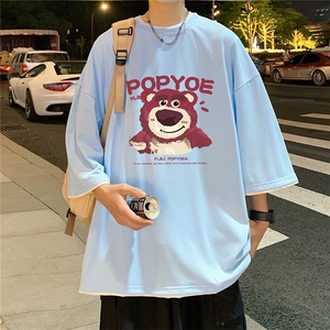 xZ116-T6017-p30- M-5XLD抖音男潮牌美式情t恤男夏季印花图片