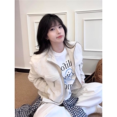 XZ452-P72开春穿搭外套女2025新款设计感美式复古百搭宽松，女装短外套，电商B323A
