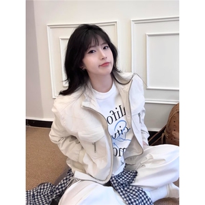 XZ452-P72 开春穿搭外套女2025新款设计感美式复古百搭宽松图片