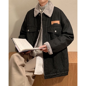 现货春冬款加绒牛仔夹克男棉衣潮流情侣毛领棉服外套MY2221-P115图片