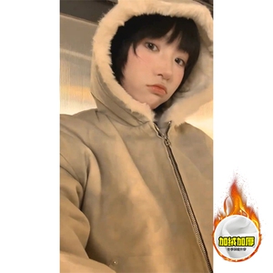 现货高品质美式冬季重磅座山雕大毛毛领pu皮棉衣男女加厚外套图片