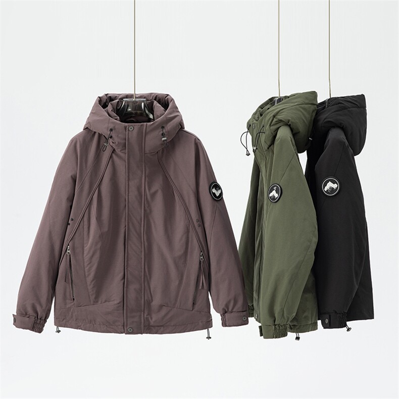 90鸭绒美式工装御寒羽绒服男冬季2025新款连帽冲锋衣保暖外套图片