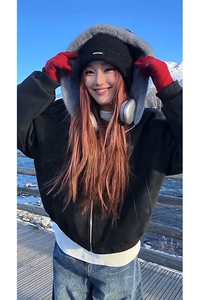 网图慎上荔枝纹皮座山雕加绒连帽保暖棉服男女同款MP7826-特价P85图片
