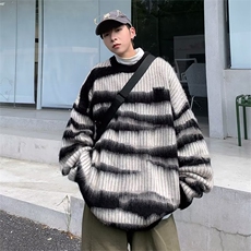 美式高街扎染针织衫潮牌慵懒风欧美宽松休闲嘻哈毛衣男MY917-p48，男装针织衫/毛衣，星座1008-1