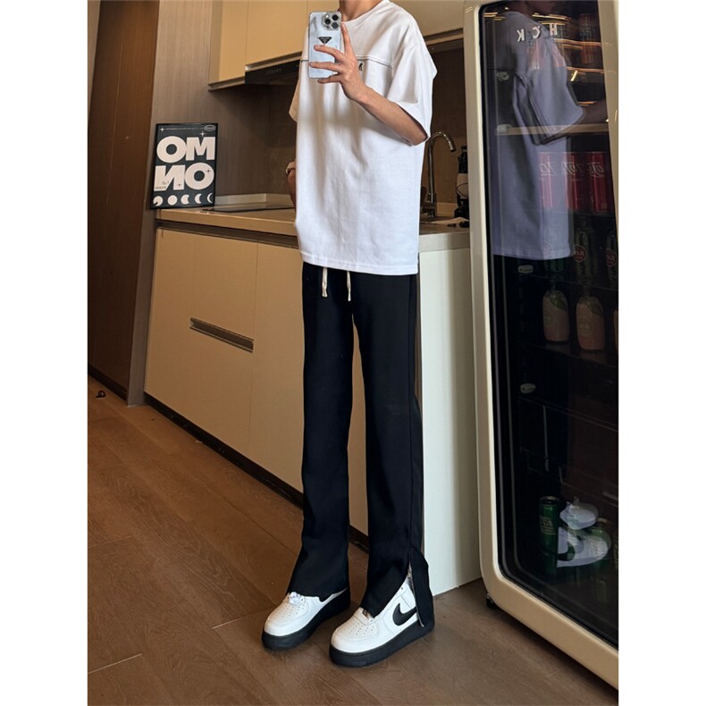 现货 松紧腰冰丝修身拉链西裤休闲裤男 K701-K702-K703-P45 控68图片