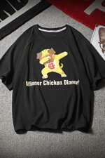 19夏新款T恤潮牌日系大码港风国潮宽松动漫印花圆领短袖T523P35，男装T恤，电商A021A