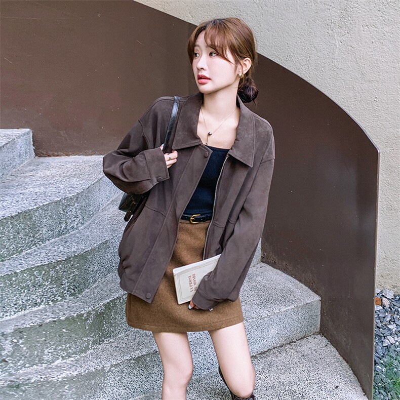 新款现货主推翻领外套9889-P155-K228,女装短外套,2C129