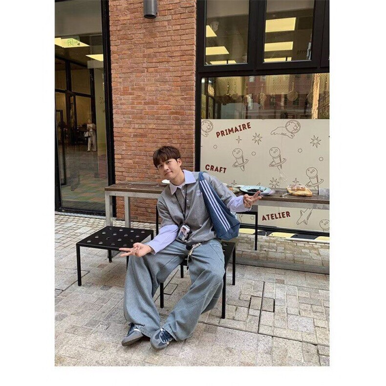 W9499-P45网图现货新款假两件拼接格子衬衫休闲POLO衫百搭T恤,男装T恤,星座1608-2