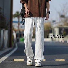潮流弯刀休闲百搭垂顺直筒裤宽松拖地裤X1670特批：42：78，男装休闲裤，星座718