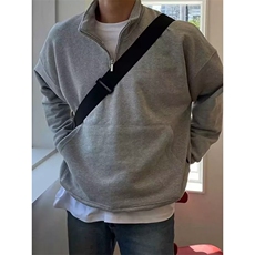 W10374-P38网图现货日系简约POLO衫卫衣宽松复古翻领长袖上衣，男装Polo衫，星座1608