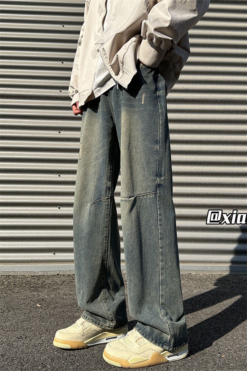 XZ616秋季新款重磅复古设计感牛仔裤休闲长裤TY960P55控68,男装牛仔裤,星座512A（原616）