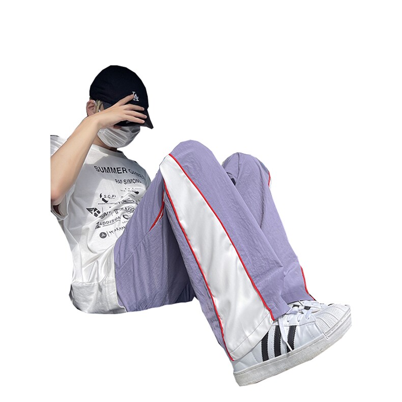 美式高街hiphop速干拼接运动微喇休闲裤货号K2315P45,男装休闲裤,电商A063