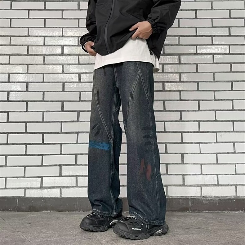 美式牛仔裤男款秋季长裤潮 K6082 P52图片