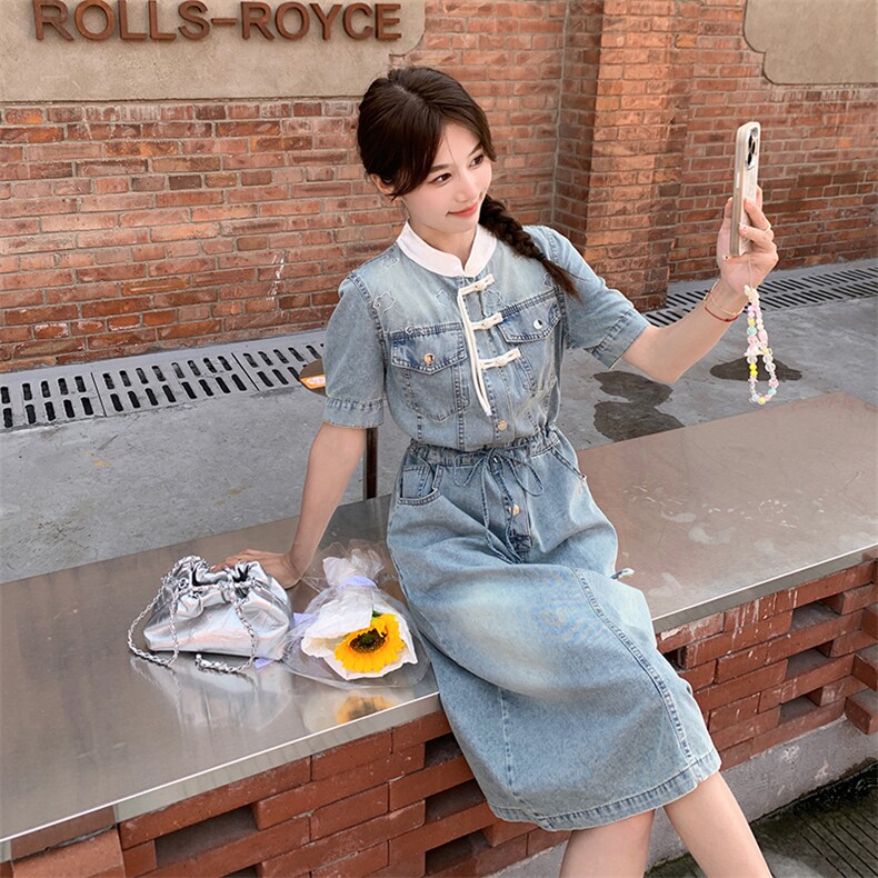 2025年夏装新中式风牛仔连衣裙2C133-997-P125-K178图片