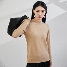 2024秋冬新款35%山羊绒女士净面半高领羊绒衫，女装羊绒衫，润辉羊绒